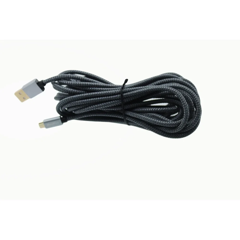 Meokse Braided Micro USB Gold Plated Charcoal Gray Charging Data Sync 19 ft